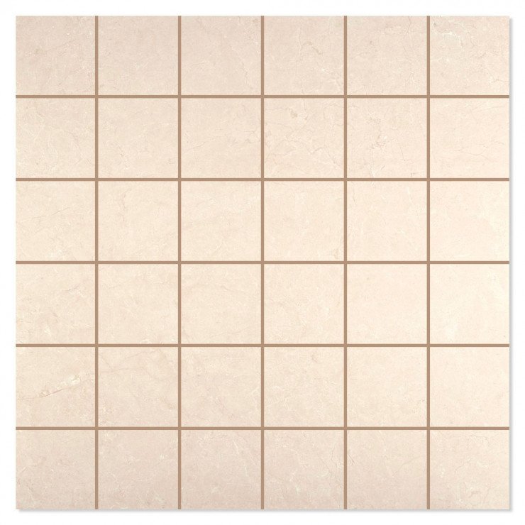 Marmor Mosaik Klinker Mantua Beige-Marfil Matt 30x30 (5x5) cm-0